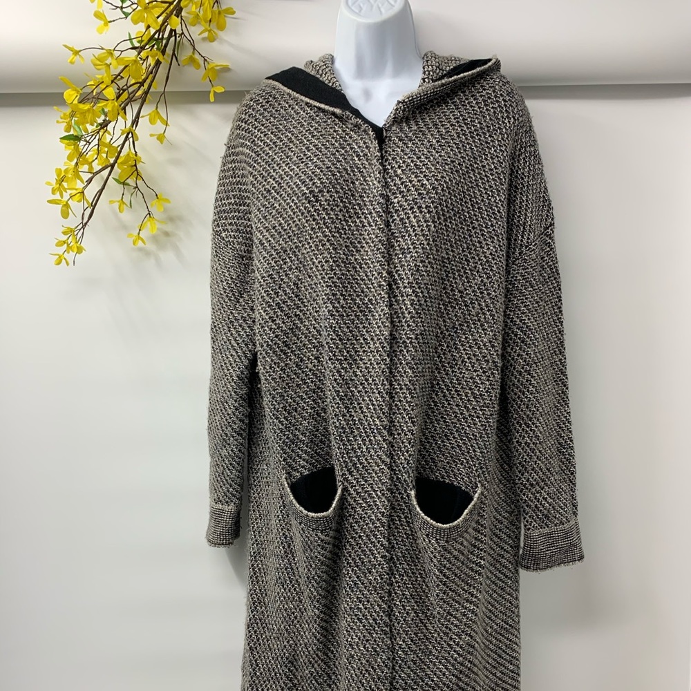 Free People Long‎ Oversize Gray Boho Comfortably Hooded Sweater M